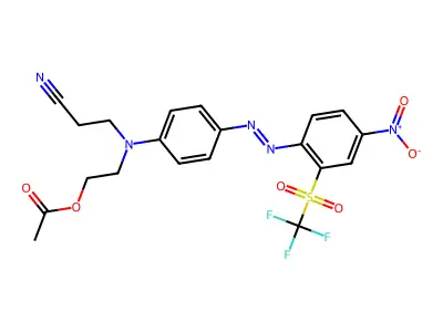 Propanenitrile, 3-[[2-(acetyloxy)ethyl][4-[2-[4-nitro-2-[(trifluoromethyl)sulfonyl]phenyl]diazenyl]phenyl]amino]- structure