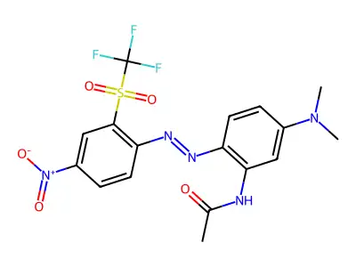 Acetamide, N-[5-(dimethylamino)-2-[2-[4-nitro-2-[(trifluoromethyl)sulfonyl]phenyl]diazenyl]phenyl]- structure
