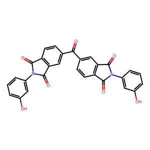 5,5'-carbonylbis[2-(3-hydroxyphenyl)-1H-isoindole-1,3(2H)-dione] structure