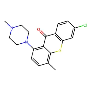 9H-Thioxanthen-9-one, 6-chloro-4-methyl-1-(4-methyl-1-piperazinyl)- structure