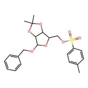 (2,2-dimethyl-4-phenylmethoxy-3a,4,6,6a-tetrahydrofuro[3,4-d][1,3]dioxol-6-yl)methyl 4-methylbenzenesulfonate structure