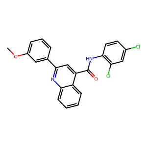 N-(2,4-dichlorophenyl)-2-(3-methoxyphenyl)quinoline-4-carboxamide structure