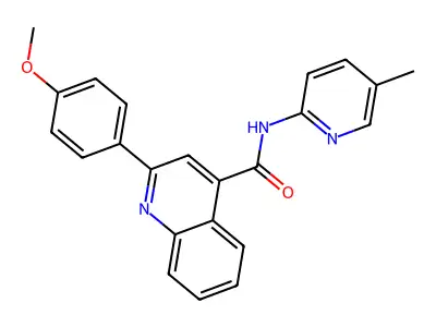 2-(4-methoxyphenyl)-N-(5-methylpyridin-2-yl)quinoline-4-carboxamide structure