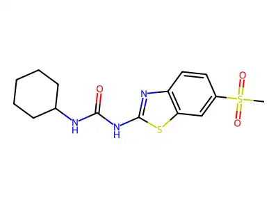 1-Cyclohexyl-3-(6-methylsulfonyl-1,3-benzothiazol-2-yl)urea structure