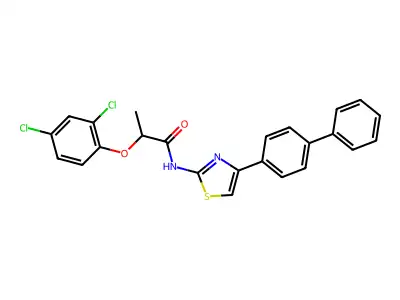 2-(2,4-dichlorophenoxy)-N-[4-(4-phenylphenyl)-1,3-thiazol-2-yl]propanamide structure