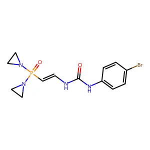 Urea, 1-(2-(bis(1-aziridinyl)phosphinyl)vinyl)-3-(p-bromophenyl)- structure