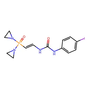 1-(2-(Bis(1-aziridinyl)phosphinyl)vinyl)-3-(p-iodophenyl)urea structure