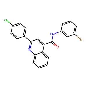 N-(3-bromophenyl)-2-(4-chlorophenyl)quinoline-4-carboxamide structure