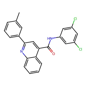 N-(3,5-dichlorophenyl)-2-(3-methylphenyl)quinoline-4-carboxamide structure