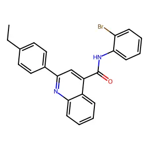 N-(2-bromophenyl)-2-(4-ethylphenyl)quinoline-4-carboxamide structure