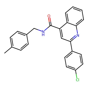 2-(4-chlorophenyl)-N-[(4-methylphenyl)methyl]quinoline-4-carboxamide structure
