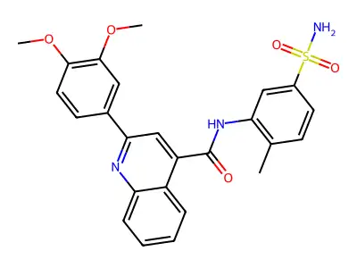2-(3,4-dimethoxyphenyl)-N-(2-methyl-5-sulfamoylphenyl)quinoline-4-carboxamide structure