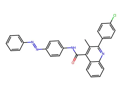 2-(4-chlorophenyl)-3-methyl-N-(4-phenyldiazenylphenyl)quinoline-4-carboxamide structure