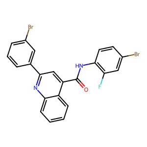 N-(4-bromo-2-fluorophenyl)-2-(3-bromophenyl)quinoline-4-carboxamide structure