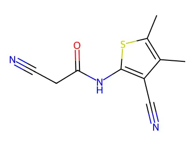 2-cyano-N-(3-cyano-4,5-dimethylthiophen-2-yl)acetamide structure