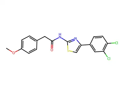 N-[4-(3,4-dichlorophenyl)-1,3-thiazol-2-yl]-2-(4-methoxyphenyl)acetamide structure