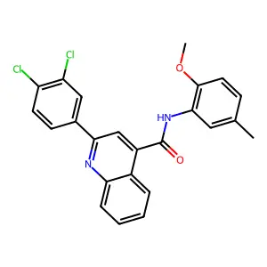 2-(3,4-dichlorophenyl)-N-(2-methoxy-5-methylphenyl)quinoline-4-carboxamide structure