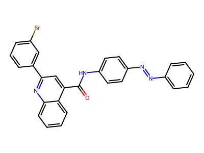 4-Quinolinecarboxamide, 2-(3-bromophenyl)-N-[4-(2-phenyldiazenyl)phenyl]- structure