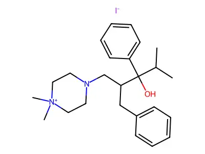 1-Piperazinepropanol, beta-benzyl-alpha-isopropyl-4-methyl-alpha-phenyl-, methiodide structure