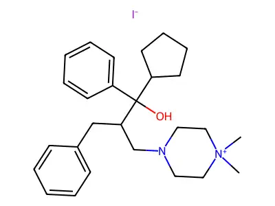 1-Piperazinepropanol, beta-benzyl-alpha-cyclopentyl-4-methyl-alpha-phenyl-, methiodide structure