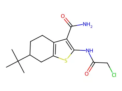 6-(tert-Butyl)-2-(2-chloroacetamido)-4,5,6,7-tetrahydrobenzo[b]thiophene-3-carboxamide structure