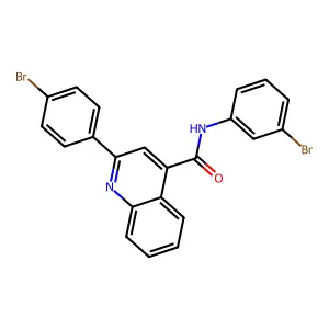 N-(3-bromophenyl)-2-(4-bromophenyl)quinoline-4-carboxamide structure
