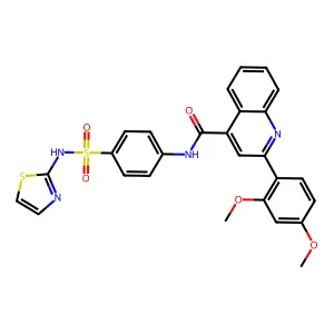 2-(2,4-dimethoxyphenyl)-N-[4-(1,3-thiazol-2-ylsulfamoyl)phenyl]quinoline-4-carboxamide structure