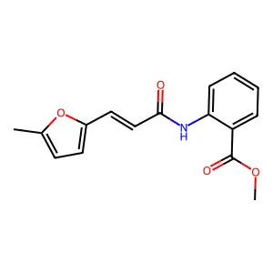 (E)-methyl 2-(3-(5-methylfuran-2-yl)acrylamido)benzoate structure