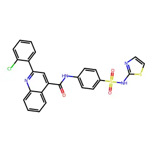2-(2-chlorophenyl)-N-[4-(1,3-thiazol-2-ylsulfamoyl)phenyl]quinoline-4-carboxamide structure
