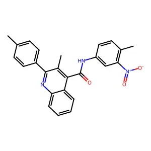 3-methyl-N-(4-methyl-3-nitrophenyl)-2-(4-methylphenyl)quinoline-4-carboxamide structure