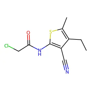 2-chloro-N-(3-cyano-4-ethyl-5-methylthiophen-2-yl)acetamide structure