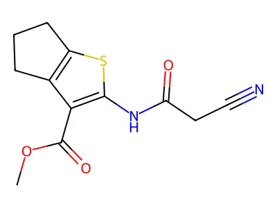 methyl 2-[(cyanoacetyl)amino]-5,6-dihydro-4H-cyclopenta[b]thiophene-3-carboxylate structure