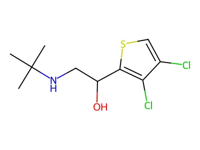 2-Thiophenemethanol, 3,4-dichloro-alpha-(((1,1-dimethylethyl)amino)methyl)- structure