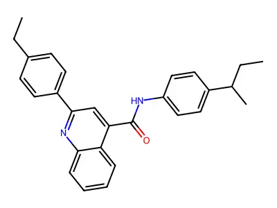 N-(4-butan-2-ylphenyl)-2-(4-ethylphenyl)quinoline-4-carboxamide structure