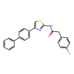2-(4-chlorophenyl)-N-[4-(4-phenylphenyl)-1,3-thiazol-2-yl]acetamide structure