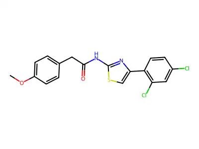 N-(4-(2,4-dichlorophenyl)thiazol-2-yl)-2-(4-methoxyphenyl)acetamide structure