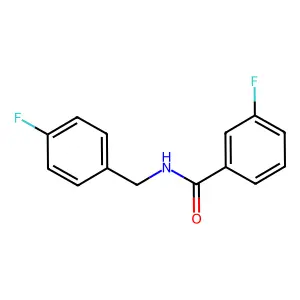 3-fluoro-N-[(4-fluorophenyl)methyl]benzamide structure