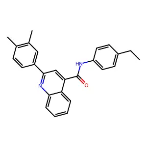 2-(3,4-dimethylphenyl)-N-(4-ethylphenyl)-4-quinolinecarboxamide structure