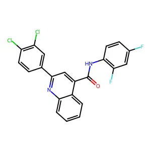 2-(3,4-dichlorophenyl)-N-(2,4-difluorophenyl)quinoline-4-carboxamide structure