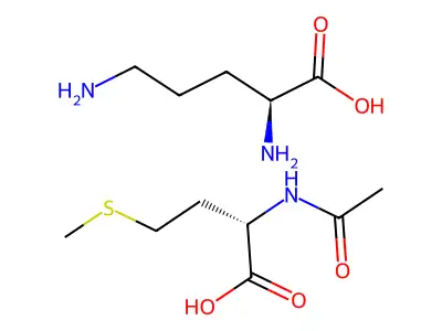 L-Ornithine, compd. with N-acetyl-DL-methionine (1:1) structure