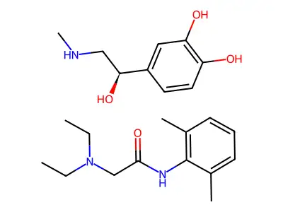 Epinephrine mixture with lidocaine structure