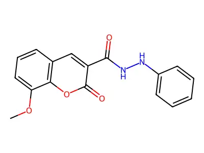 8-methoxy-2-oxo-N'-phenylchromene-3-carbohydrazide structure