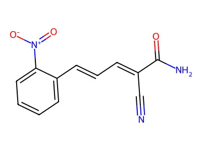 2-Cyano-5-(2-nitrophenyl)penta-2,4-dienamide structure