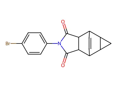 2-(4-bromophenyl)hexahydro-4,6-ethenocyclopropa[f]isoindole-1,3(2H,3aH)-dione structure