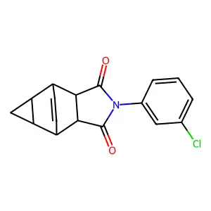 2-(3-chlorophenyl)hexahydro-4,6-ethenocyclopropa[f]isoindole-1,3(2H,3aH)-dione structure
