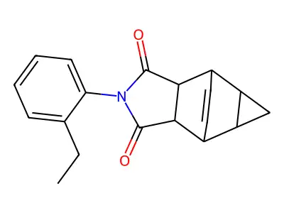 2-(2-ethylphenyl)hexahydro-4,6-ethenocyclopropa[f]isoindole-1,3(2H,3aH)-dione structure