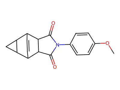 2-(4-methoxyphenyl)hexahydro-4,6-ethenocyclopropa[f]isoindole-1,3(2H,3aH)-dione structure