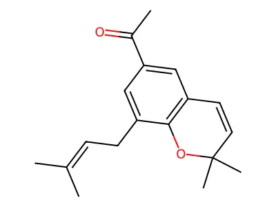 6-Acetyl-2,2-dimethyl-8-(3-methyl-2-butenyl)-2H-1-benzopyran structure