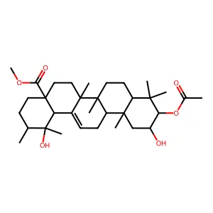 Methyl 3-(acetyloxy)-2,19-dihydroxyurs-12-en-28-oate structure