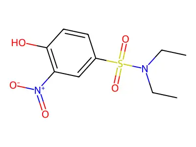 N,N-diethyl-4-hydroxy-3-nitrobenzene-1-sulfonamide structure
